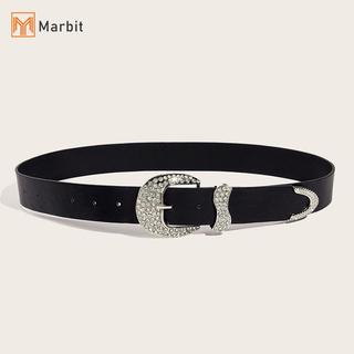 [Mar-T] Thắt lưng thời trang đính đá Y2K dành cho nữ Dây da PU lấp lánh màu trơn hợp thời trang Cao bồi Bò cô gái Quần jean Thắt lưng trang trí