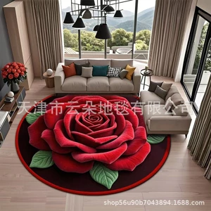Sáng Tạo Thảm Đơn Giản 3d Ba Chiều Hoa Sàn Thảm Pha Lê Nhung Phòng Khách Fine Giả Cashmere Chống Trơn Trượt Chân Thảm Full U