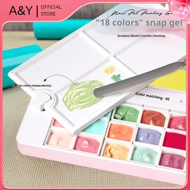 A & Y 6 / 18 Màu Tranh Thạch Cao Gradient Sơn Móng Tay Patting Keo Smudge Đóng Hộp Độ bão hòa cao Keo Sơn Móng Tay Bán Trơn Phổ Biến DIY Nail Art Trang Trí Salon.