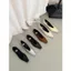 TT Dệt Mũi Vuông Giày Nữ Bên Trong Tăng Chiều Cao Đế Mềm Slip-On Dệt Giày Nữ