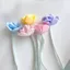 SAIA 10 Chiếc Đôi Đầu Hoa Hồng Hoa, Móc Trang Trí DIY Thủ Công Miếng Dán Hoa, Ngọt Ngào Handmade Nhân Tạo Hoa Hồng Nơ Hoa Tóc Trang Trí