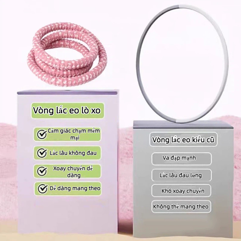 Vòng lắc eo lò xo bọc đệm mềm chống trượt, không đau, bảo vệ hông, giảm mỡ bụng hiệu quả tại nhà