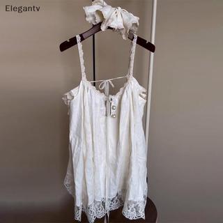 EGN Đầm Babydoll Dây Đeo Ren Du Lịch Thoáng Mát