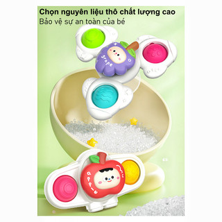 【BabyJoy】Đồ chơi xoay hút chân không cho bé,Có một chiếc vòng tay, Phong cách hoạt hình,Thiết bị làm dịu em bé
