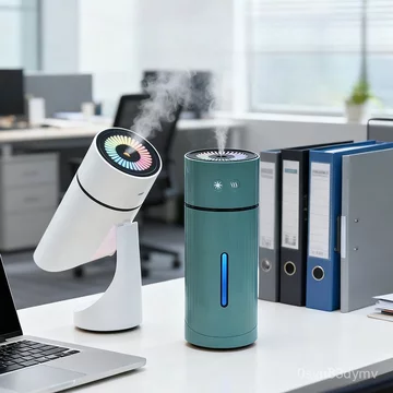 usb Máy tạo độ ẩm cho ô tô, không gây tiếng ồn, có phun sương trên và dưới, máy lọc không khí, điều hòa mini, đèn ngủ để
