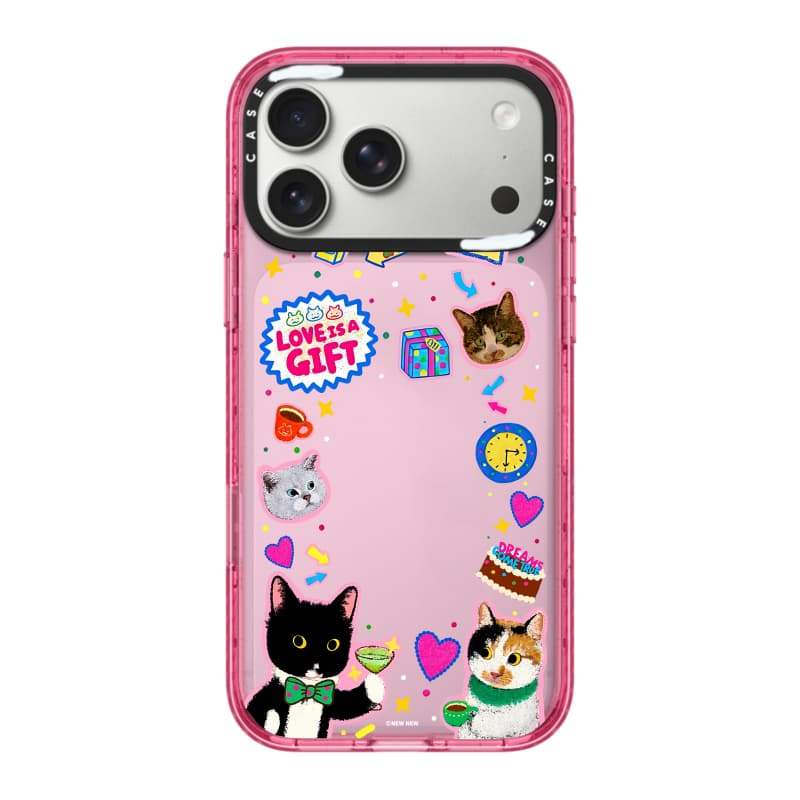 CASECASE X Love is a Gift Phone Case Black / Sky Blue / Pink Fizz Candy Collection Color Clear Hard Hard Magnet Impact Case cho IPhone 13 14 15 16 17Pro Max Plus Có Hộp