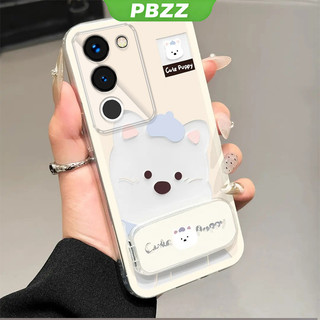 Ốp Lưng Cho VIVO V27 5G VIVO V27E VIVO Y100 VIVO V29E VIVO V29 5G Vỏ Điện Thoại Vỏ Mềm Silicon Chống Sốc Trong Suốt Thiết Kế Mới Thẩm Mỹ Chó Dễ Thương Có Giá Đỡ Cho Gương TKXGDQZJ01