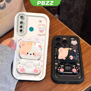 Ốp Lưng Cho realme 5 realme c3 realme 5i realme 6i realme 5 pro Vỏ Điện Thoại Vỏ Mềm Silicon Chống Sốc Thiết Kế Mới Thẩm Mỹ Mèo Hoạt Hình Có Giá Đỡ Cho Gương JTMMZJ01
