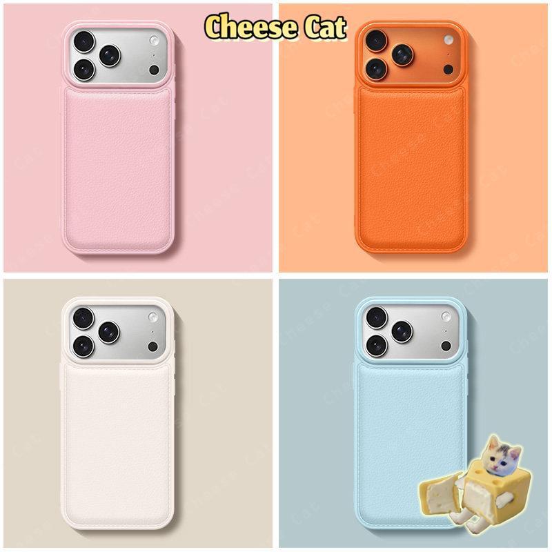 Ốp điện thoại họa tiết da phồng màu hồng/xanh/nâu dễ thương cho iPhone 17 Pro Max 11 12 13 14 15 16 Plus 7 Plus Xs Max