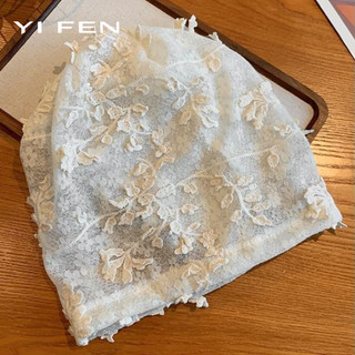 YI FEN Pháp Ren Hoa Đầu Mũ Nữ Mùa Hè Mỏng Phong Cách Rỗng Mũ Chui Đầu Thời Trang y2k Khí Quyển Nắp Cọc