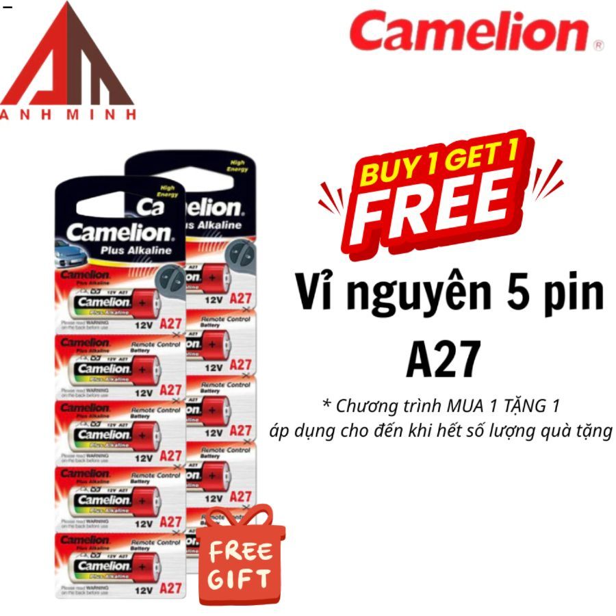 Pin Camelion A23 A27 12V Alkaline – cho cửa cuốn, chuông cửa điện tử, remote smartkey...