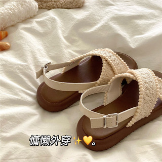 🔥 DÉP XẸP NỮ 🔥 Phong cách pháp đáy phẳng Dép Nữ Mùa Hè có hàng sẵn thoải mái ngoài trời ins thời trang Phong Cách Hàn Quốc ♠Phong cách đảo Bohemian ~! Xăng đan Đi Biển Phong Cách Cổ Tích Laid-back Nữ Instagrammable Mùa Hè Retro Đế Phẳng Hợp Thời Trang F