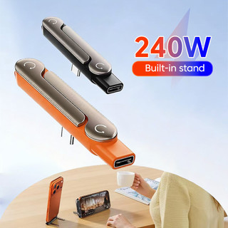 Elough 240W Sạc Nhanh Type-C Nam Sang USB-C Nữ Chuyển Đổi Cáp Sạc Điện Thoại Di Động Có Giá Đỡ Có Thể Gập Lại