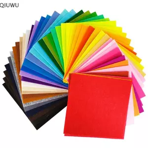 QIUWU Vải nỉ không dệt 10x10cm Gói vải chắp vá dành cho trẻ em Thêu Sò DIY.
