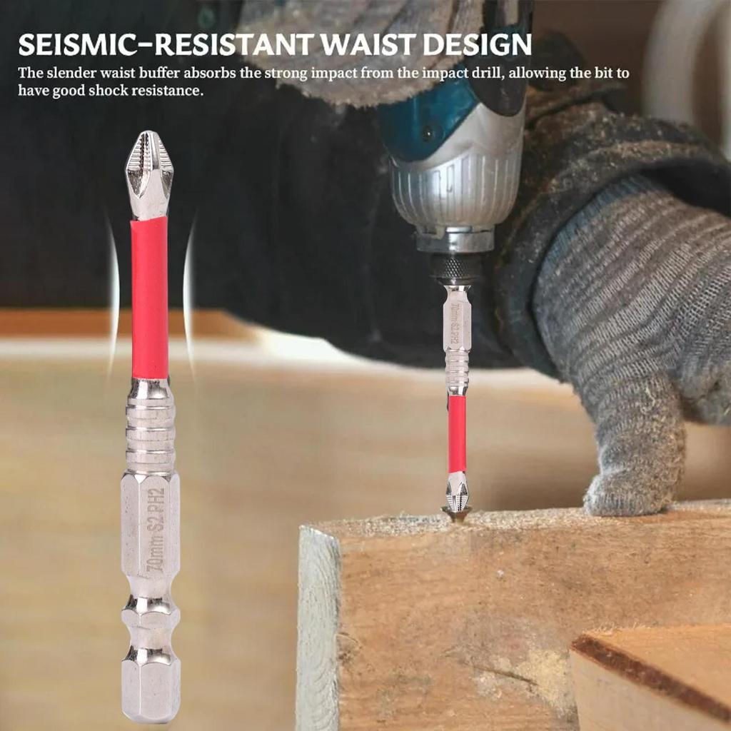 Cổ Điển Thiết Thực 25-150mm Từ Tính Chống Mài Mòn Máy Khoan Điện Vít Tác Động Bits- Thép Hợp Kim S2 Cường Độ Cao Chống Trơn Trượt Mũi Tua Vít Răng Ráp