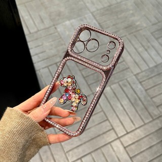 Khung Kim Cương 3D Ngựa Trong Suốt Mạ Điện Acrylic Ốp Lưng Điện Thoại iPhone 17Promax 17Pro 13 14 15 16 Pro Max Chống Sốc Bảo Vệ Toàn Diện Ống Kính Nữ Vỏ Di Động