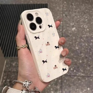 Dành Cho IPhone 17 16 15 14 13 12 11 Pro Max X XR XS Max 7 8 Plus Dễ thương Wave Point Dachshund Dog xếp li vỏ mềm