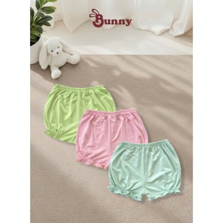 Set 3 quần nhún bèo bé gái chất thun Modal mềm mịn mát cho bé 3-15Kg Bubbybaby-GV