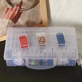 Hộp lưu trữ hạt MEGOCE Perler, có tay cầm Phụ kiện thêu Hộp khoan, Hộp lưu trữ DIY bền bỉ