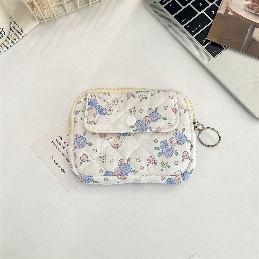 Túi Ví Pouch Dây Kéo Nút Mini Đựng Mỹ Phẩm Đồ Vật Dụng Linh Tinh Mini Pouch Vải Phao Dễ Thương Nhiều Màu Sắc