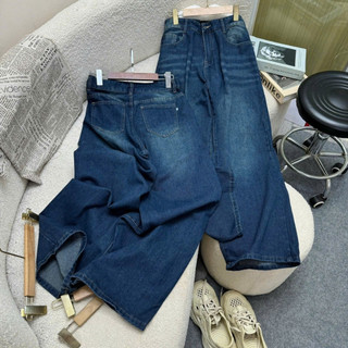 Quần Bò Bigsize Nữ Ống Rộng - Jean Suông Dài Wash Sáng Cạp Cao Cho Nàng Chubby Q575