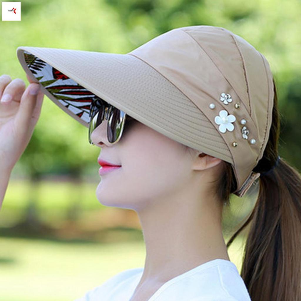 Mũ Chống Nắng Vành Rộng Cho Nữ, Gấp Gọn, Phù Hợp Đi Biển Mùa Hè