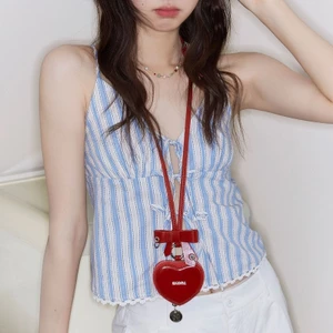 Vòng cổ túi đựng tai nghe trái tim đỏ