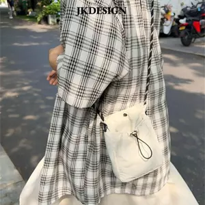 Túi đeo chéo đeo vai JKDESIGN, Túi vải Canvas màu trơn, Túi điện thoại nhẹ phong cách tối giản thời trang dành cho du lịch thể thao