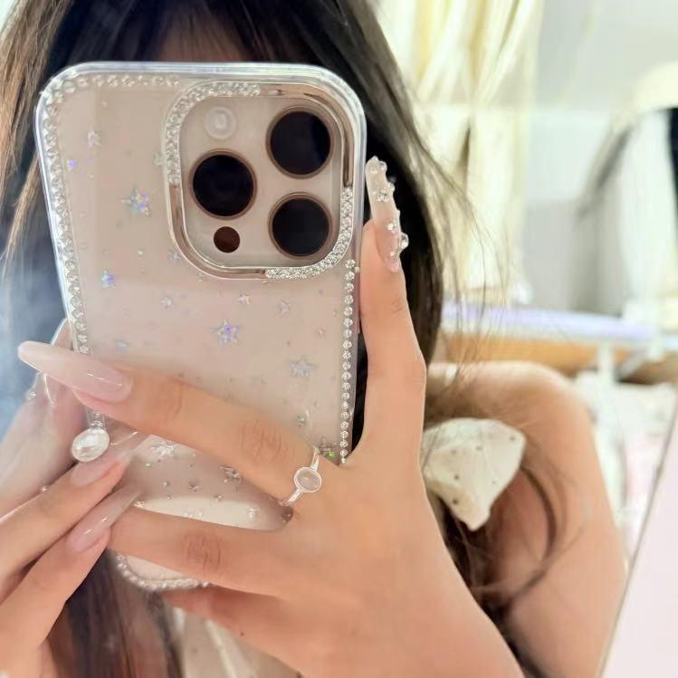 Trang trí ảo diệu lấp lánh sao cho iPhone 16 plus vỏ 15 plus nhỏ 14 Pro