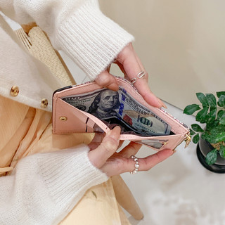 Ví nữ phong cách ngắn Ví đa chức năng Hộp đựng thẻ đa chức năng Công suất lớn Khóa kéo Ví đựng tiền mặt