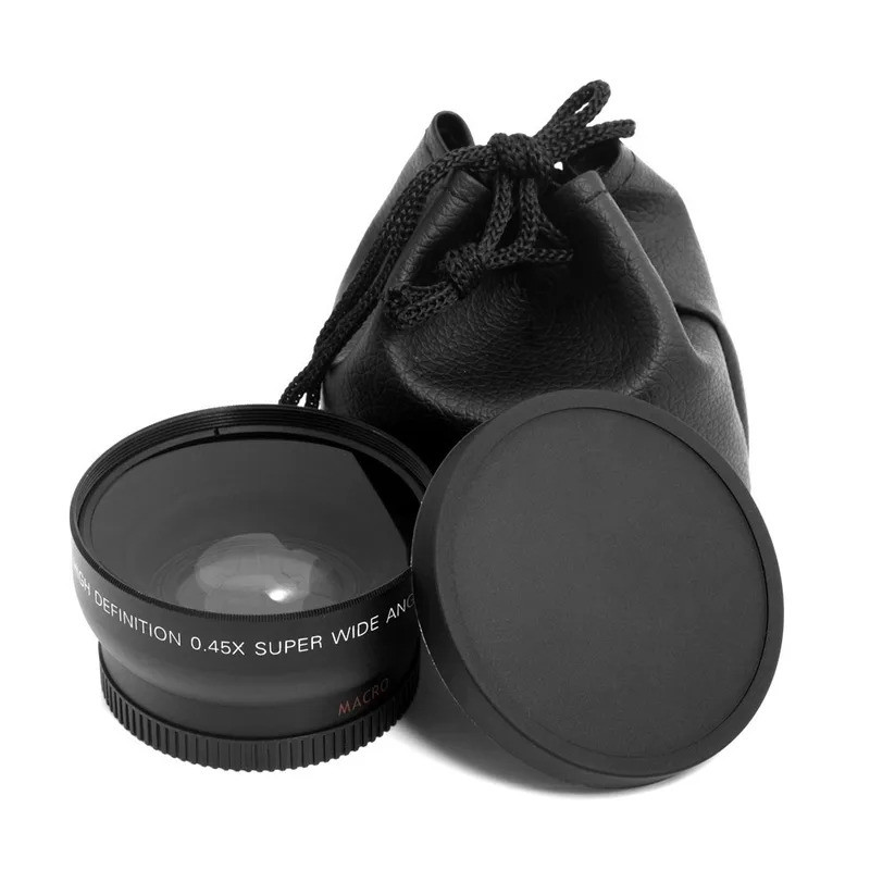Ống kính Macro góc rộng Mcoplus 49mm 52mm 55mm 58mm 0,45X Độ phóng đại cho máy ảnh Canon Nikon Sony Fuji Panasonic Olympus Pentax