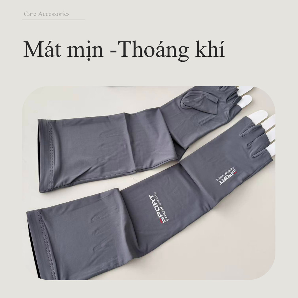 LENSSCAPE-Bao tay chống nắng vải ice silk – UPF50+, chống tia UV, chất liệu mát mịn, thoáng khí
