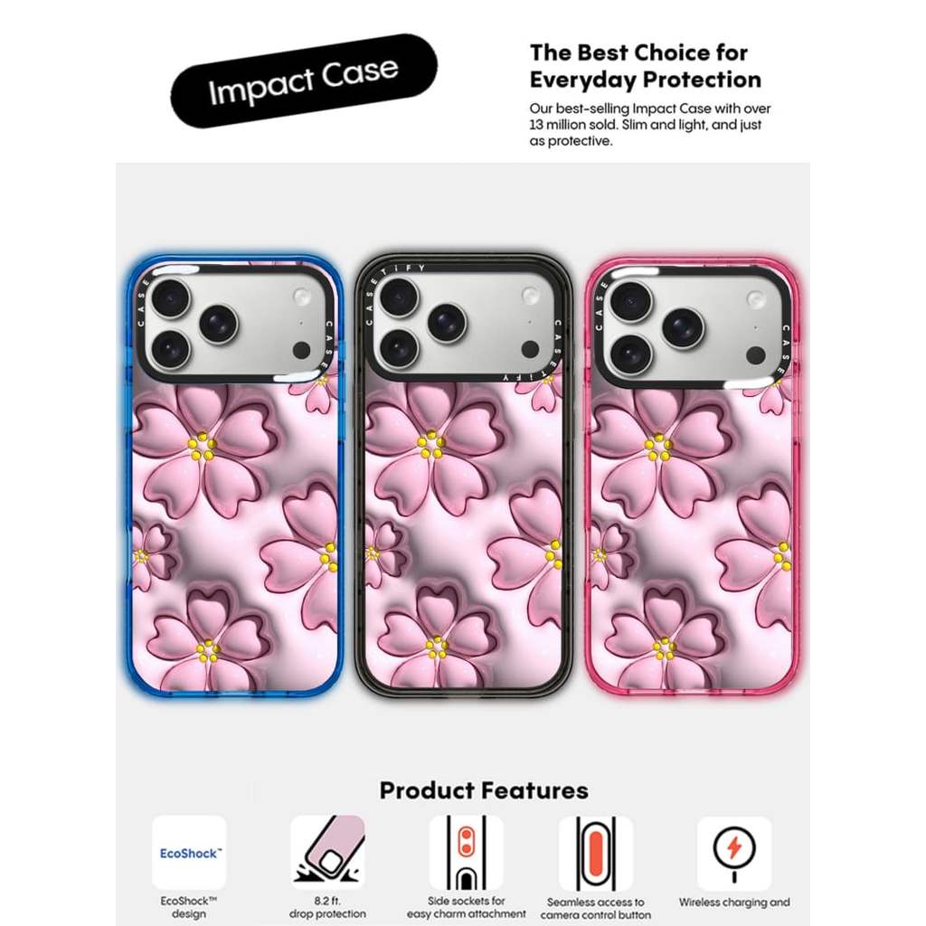 CASECASE X Vỏ hoa anh đào mềm Màu đen / Xanh da trời / Hồng Bộ sưu tập kẹo Fizz Màu sắc trong suốt Cứng hút từ tính Vỏ tác động cho Apple IPhone 13 14 15 16 17Pro Max Plus Có hộp