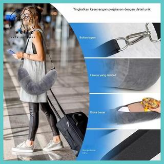 [wellstay1] Gối du lịch Ne có túi đựng quần áo có thể đổ đầy Vỏ gối hình chữ U Lông cừu pha lê Vỏ gối Ne cho du lịch trên máy bay [VN]