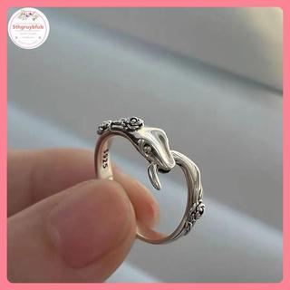 Nhẫn nữ thời trang handmade vintage hình dạng hoa hồng và rắn - Trang sức quà tặng