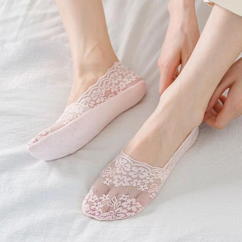 Tất thuyền lưới xẻ ren thời trang cho nữ - Thoáng khí và chống trượt, phù hợp sử dụng hàng ngày