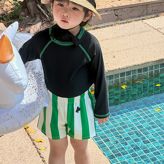 Đồ bơi cho bé trai 2 mảnh - áo dài tay chống nắng quần short nhanh khô phong cách Hàn