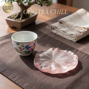 Phong Cách Trung Hoa Lá Sen Thủy Tinh Trà Coaster Dày Cách Nhiệt Trà Giữ Chậu Sen Master Cup Chống bỏng Phong Cách Trung Hoa Mới