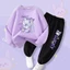 Dễ Thương Kuromi Hoạt Hình Trẻ Em Áo Khoác Bộ Dài Tay Top Jogger Đáy Trang Phục Thường Ngày