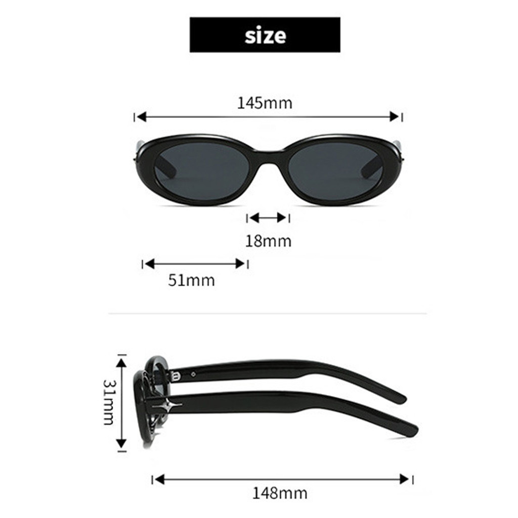 Kính râm hình bầu dục cổ điển cho nữ, phù hợp đi biển với khả năng chống tia UV400.