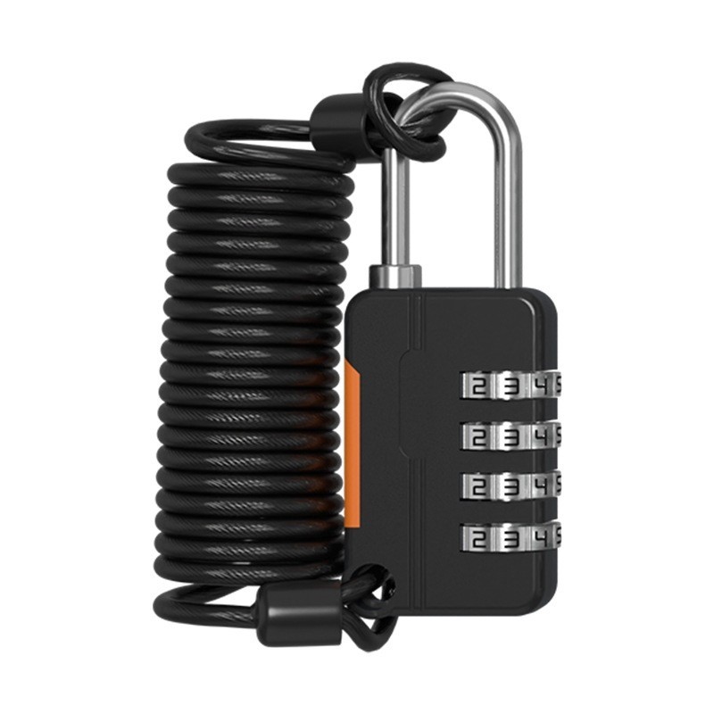 Khóa mật mã dây cáp thép 4 số thiết kế lò xo, Ổ khóa mật khẩu, Dây lò xo, 4 số, Dây cáp thép, Chống trộm