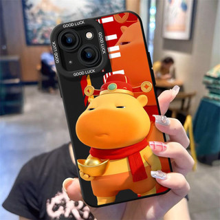 Ốp điện thoại God of Wealth and Joyful Capybara Lulu cho iPhone 17 / 16 / 15 / 14 / 13 / MINI / 12 / 11 / Pro MAX / X / 7 / 8 Vỏ bảo vệ toàn diện bằng silicon lỏng chống sốc và chống rơi