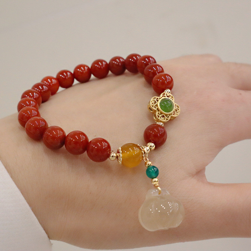 Vòng tay chalcedony mã não đơn giản và độc đáo mới