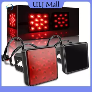 Đèn phanh màu đỏ xe ULJ LED DRL Xe tải Hitch Cover Fit 2 "Kéo Hauling Đuôi sau nhấp nháy Đèn hậu chống nước.
