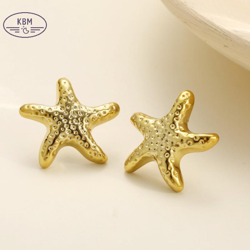 KBM Mới Phóng Đại Kết Cấu Đại Dương Bông Tai Dành Cho Nữ Hợp Thời Trang Phụ Kiện Cá Tính Hóa Trang Trang Sức Bông Tai Mặc Hàng Ngày FSSG