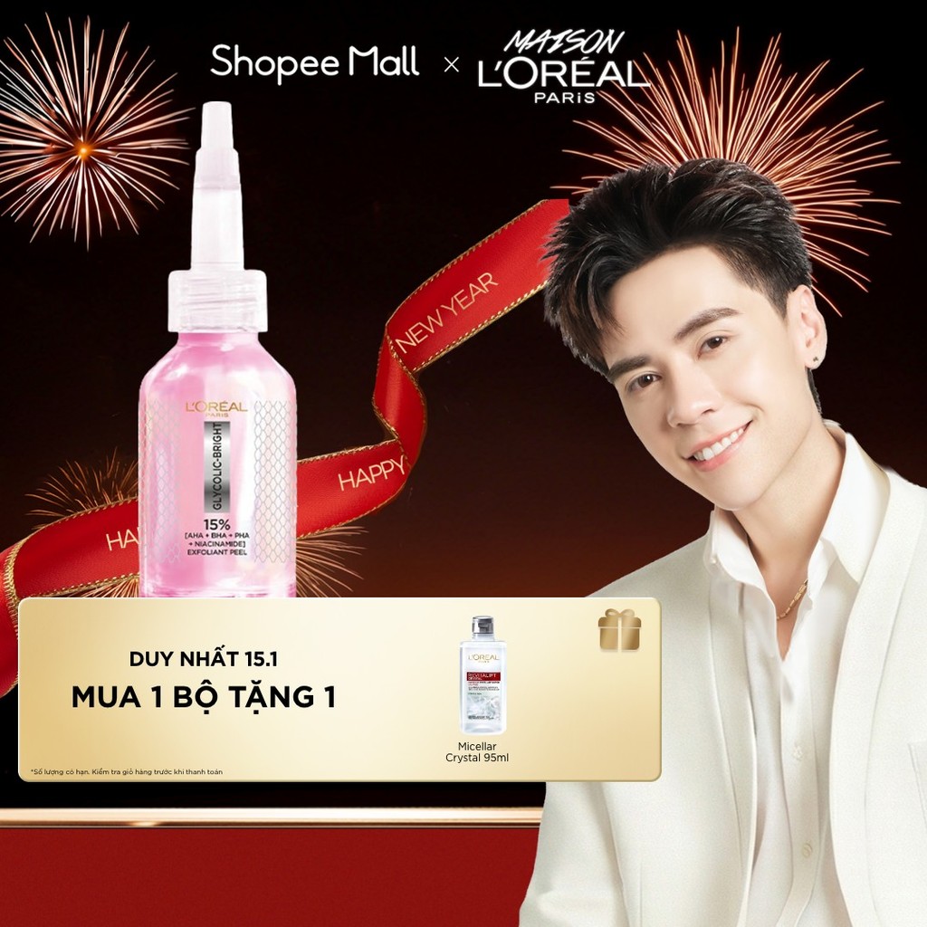 Dưỡng chất làm sạch tế bào da chết Glycolic-bright Anti-dark Spot Exfoliant Peel L’oréal Paris 25ml