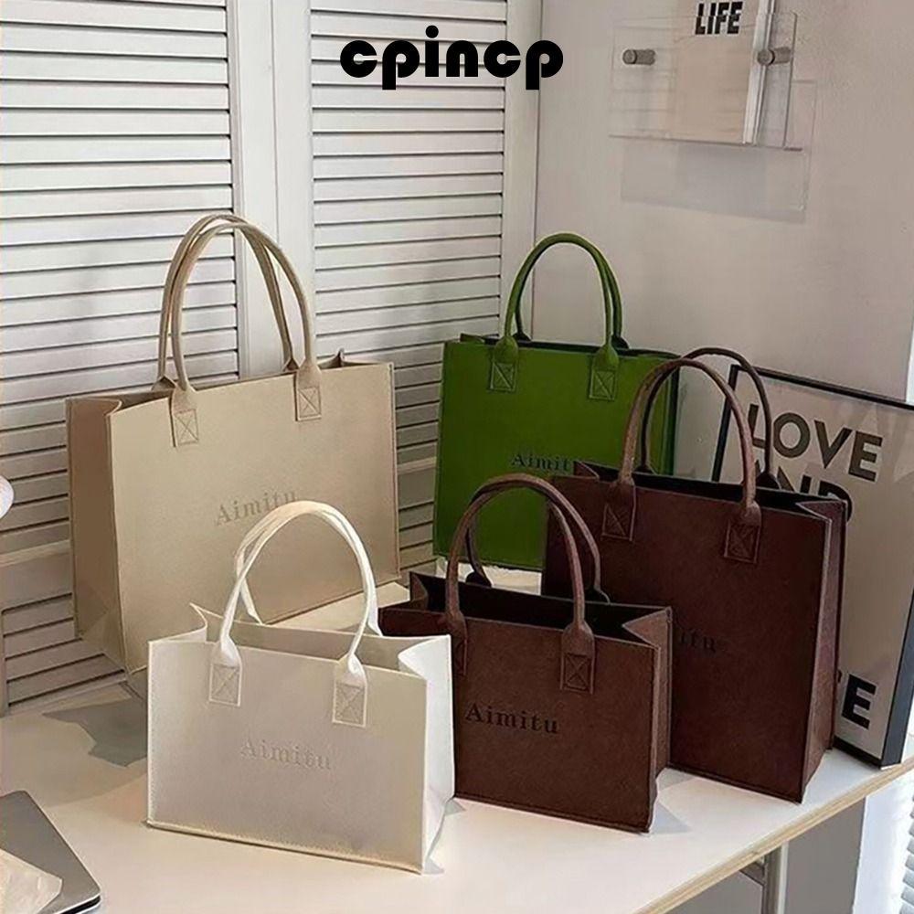 CPINCP 1 Túi Đeo Vai Nỉ, Túi Du Lịch Dung Tích Lớn, Túi Xách Đeo Ngang Màu Trơn Đơn Giản S / M / L Nữ