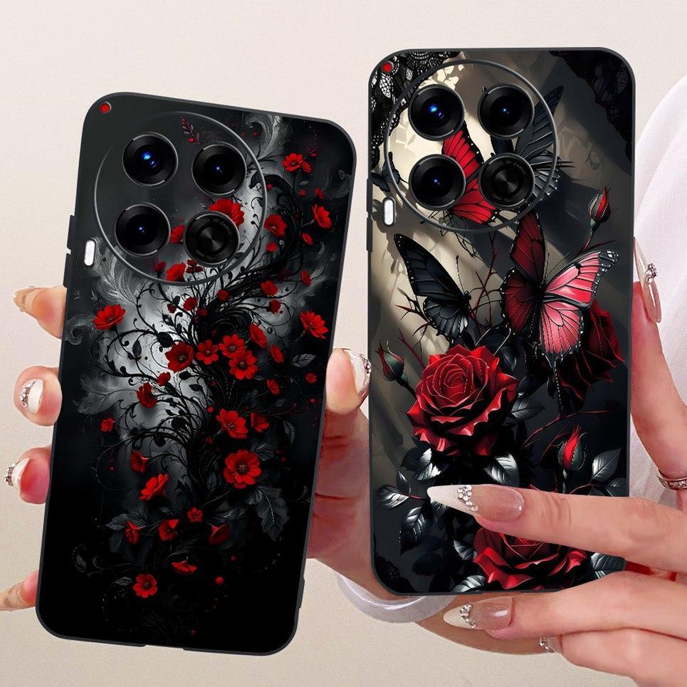 Vỏ hoa hình bướm sang trọng cho Tecno Camon 30 30s Pro 30 Premier Ốp điện thoại silicon mềm mờ