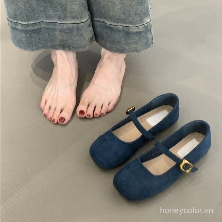 Nhẹ Nhàng Cổ Tích Phong Cách Mary Jane Giày Mùa Thu 2026 Pháp Thanh Lịch Phù Hợp Với Đầm Nông Miệng Dây Đeo Đơn Giày