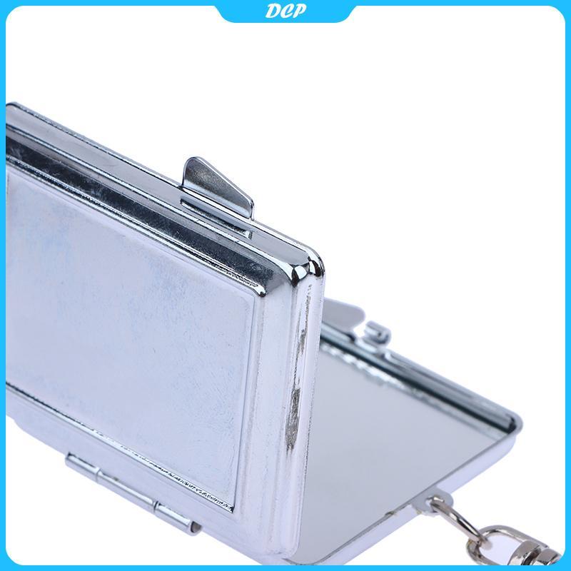 [DCP] hình trái tim tròn hình bầu dục hình vuông hai mặt gương mỹ phẩm kim loại Gấp Móc khóa trang điểm gương mini [VN]